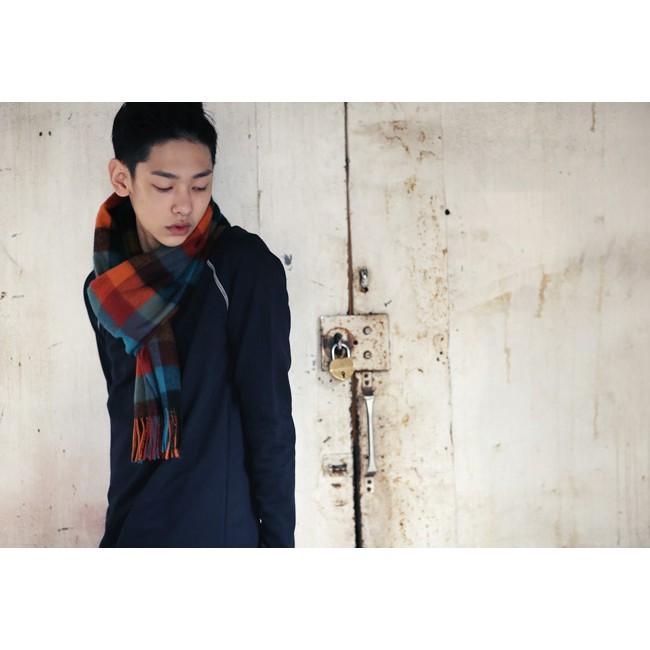 韓國製 彩色格紋披巾/圍巾-細節圖2
