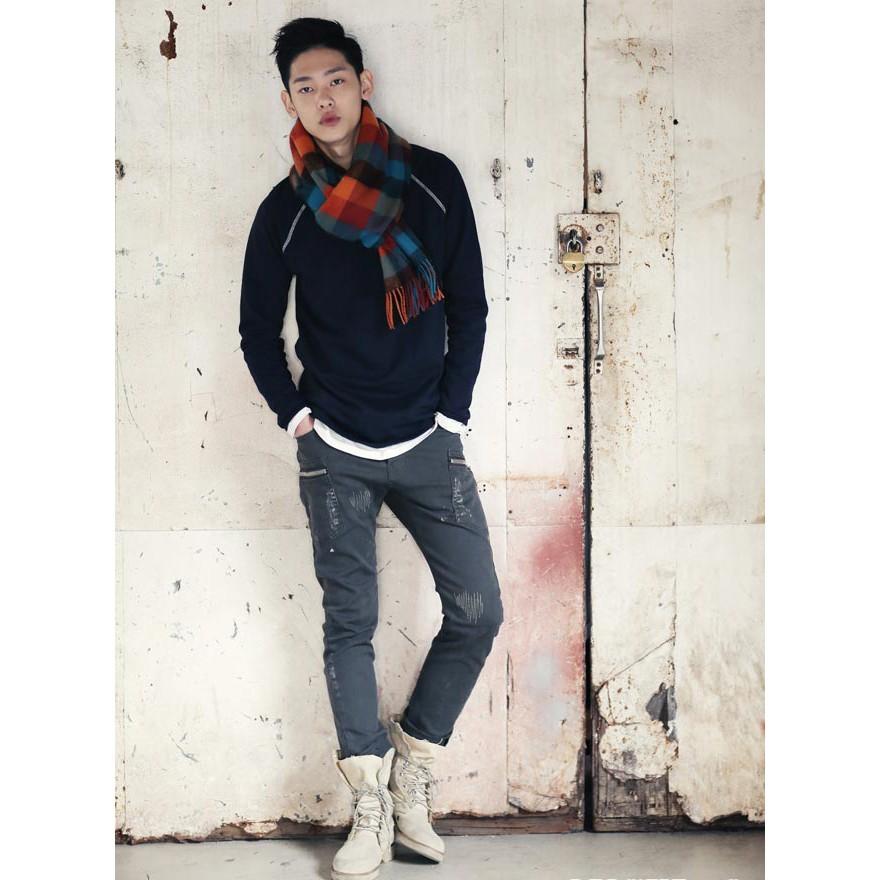 韓國製 彩色格紋披巾/圍巾-細節圖3