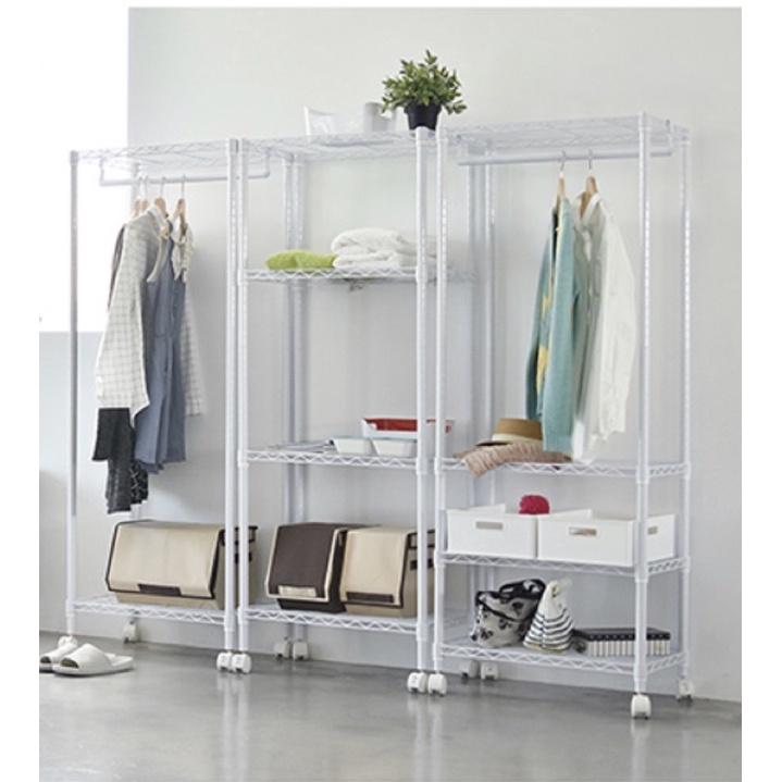 白色鐵架衣櫃吊衣桿60cm-細節圖2