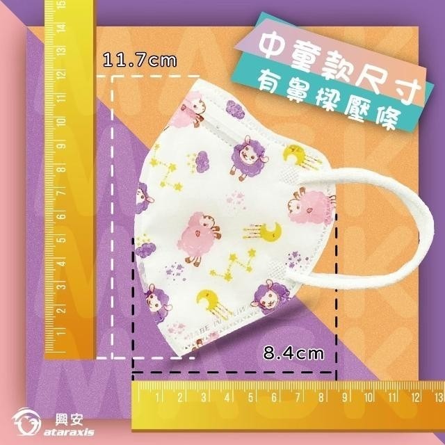 【興安】幼幼/中童/大童 3D立體醫用口罩 (50入/盒)-細節圖6