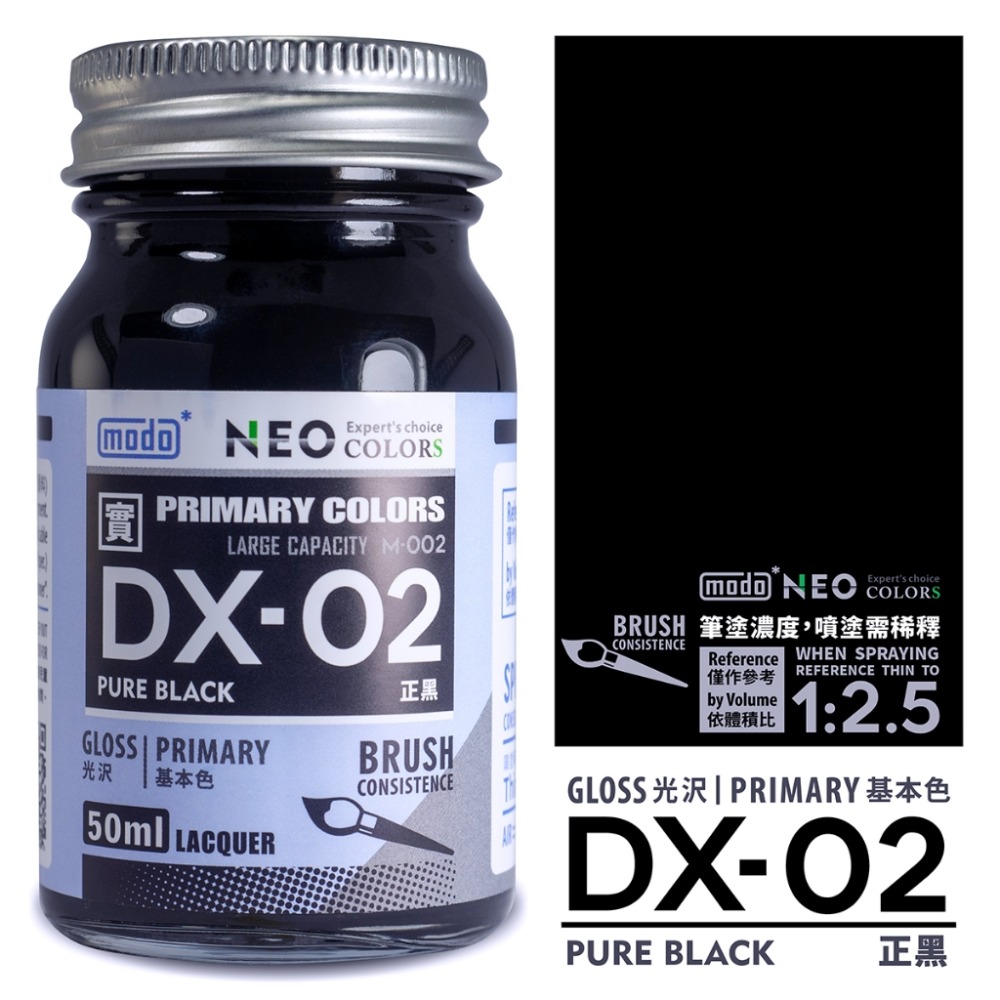 (Pandainn) 摩多 modo 模型漆 DX01 DX02 DX03 DX04 DX05 正黑 正白 亮光 消光-規格圖7