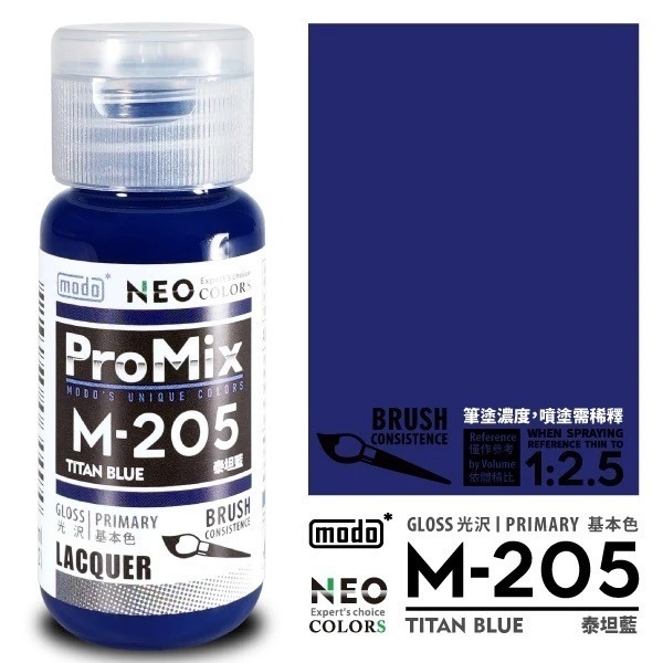(Pandainn) 摩多 modo 模型漆 M201 M202 M203 M204 M205 M206 M207-規格圖6