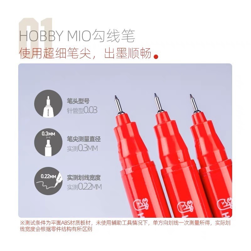 (Pandainn) 喵匠 hobbymio 模型用勾線筆 超细油性 防水耐擦 超高附著力 馬克筆-細節圖2
