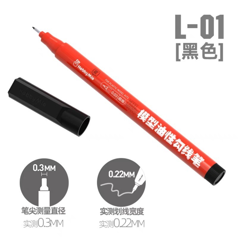 (Pandainn) 喵匠 hobbymio 模型用勾線筆 超细油性 防水耐擦 超高附著力 馬克筆-規格圖5