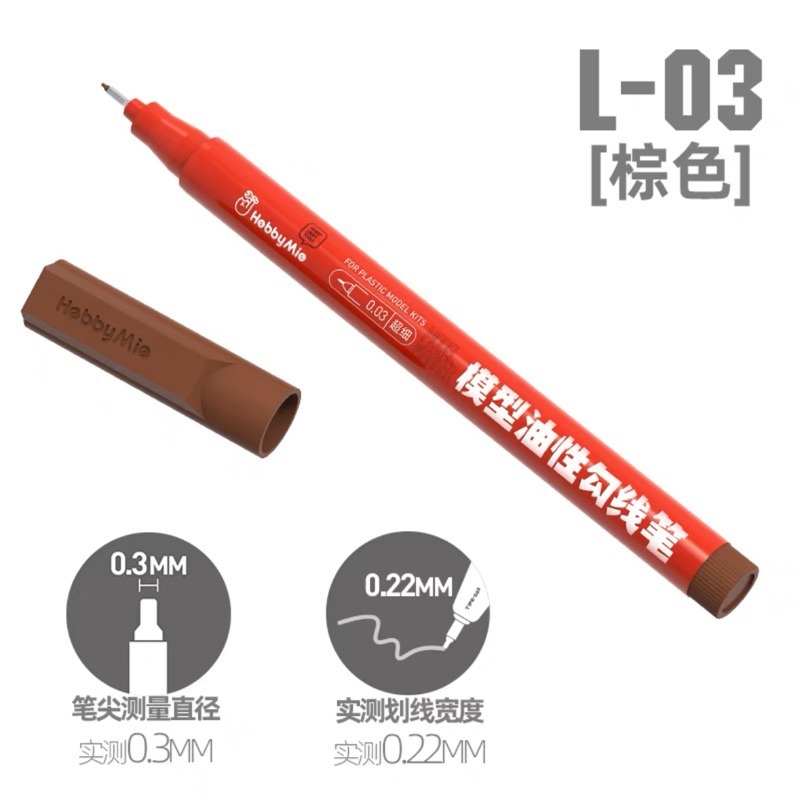 (Pandainn) 喵匠 hobbymio 模型用勾線筆 超细油性 防水耐擦 超高附著力 馬克筆-規格圖5