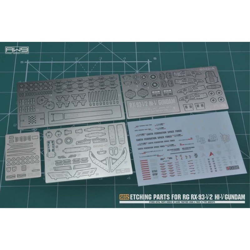 (Pandainn)非模型 鋼魂 AW9 S32 RG RX-93 Hi-ν 海牛鋼彈 蝕刻片改造用套件-細節圖2