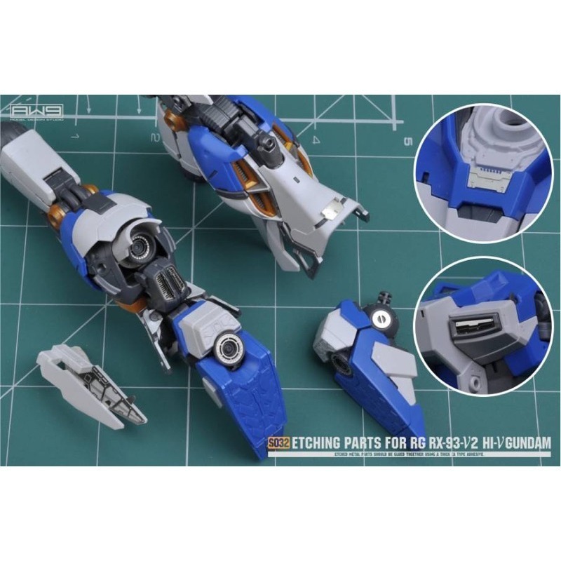 (Pandainn)非模型 鋼魂 AW9 S32 RG RX-93 Hi-ν 海牛鋼彈 蝕刻片改造用套件-細節圖6