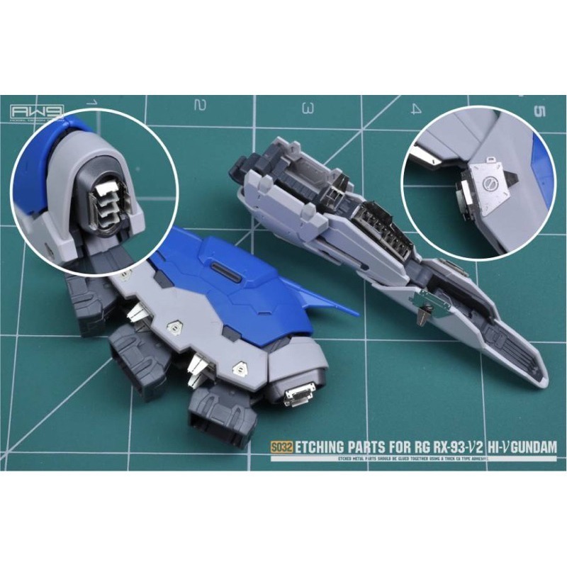 (Pandainn)非模型 鋼魂 AW9 S32 RG RX-93 Hi-ν 海牛鋼彈 蝕刻片改造用套件-細節圖8
