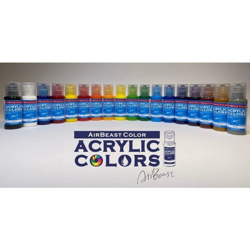 (Pandainn) AirBeast AQ 空中野獸 18色 水性壓克力顏料套組 水性漆 壓克力漆 模型漆 噴漆-細節圖3
