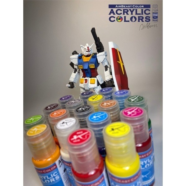 (Pandainn) AirBeast AQ 空中野獸 18色 水性壓克力顏料套組 水性漆 壓克力漆 模型漆 噴漆-細節圖5