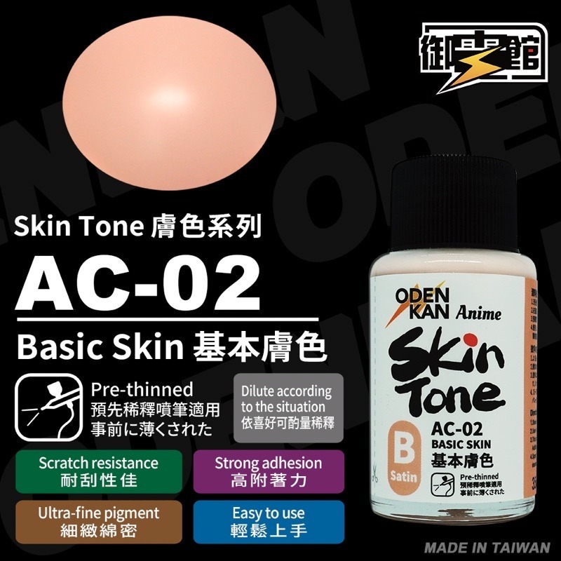 [Pandainn]現貨 御電館 AC 系列膚色 AC01 AC02 基本膚色 亮膚色 模型漆 硝基漆-細節圖3