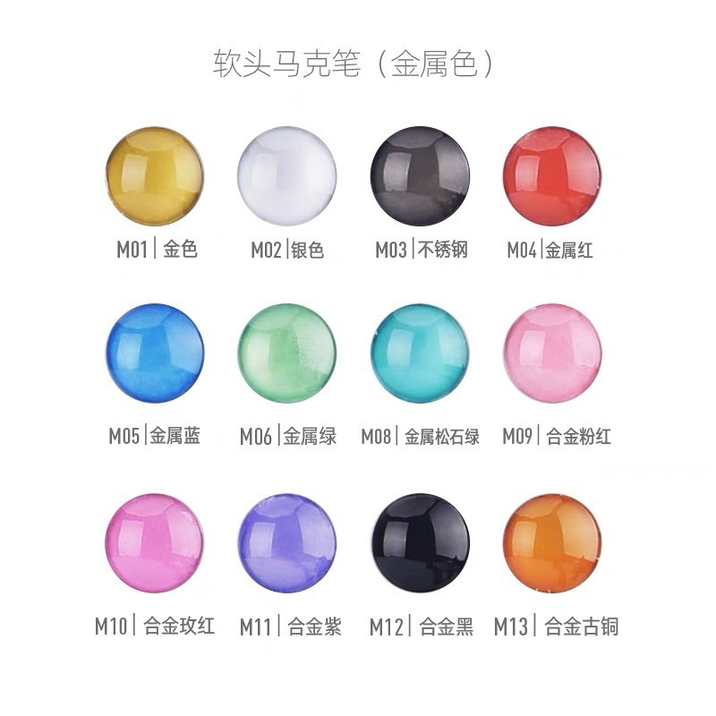 (Pandainn) 喵匠 hobbymio 模型軟頭麥克筆  馬克筆 基礎色系列 金屬色水性 鋼彈麥克筆 尖頭-細節圖3