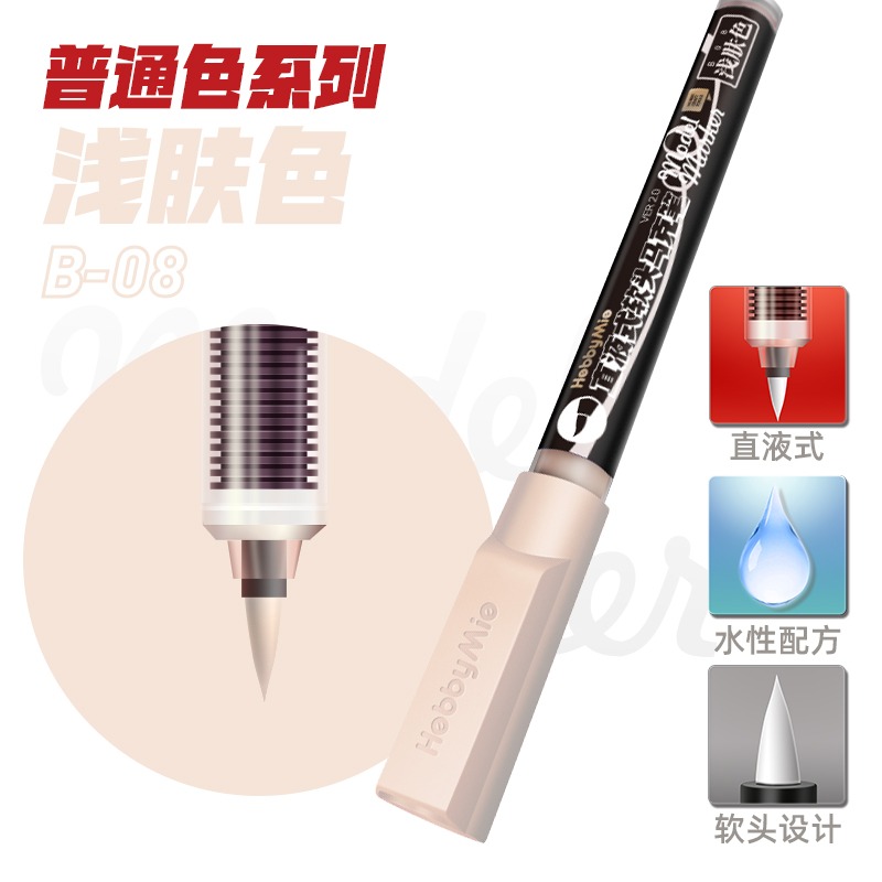 (Pandainn) 喵匠 hobbymio 模型軟頭麥克筆  馬克筆 基礎色系列 金屬色水性 鋼彈麥克筆 尖頭-規格圖6