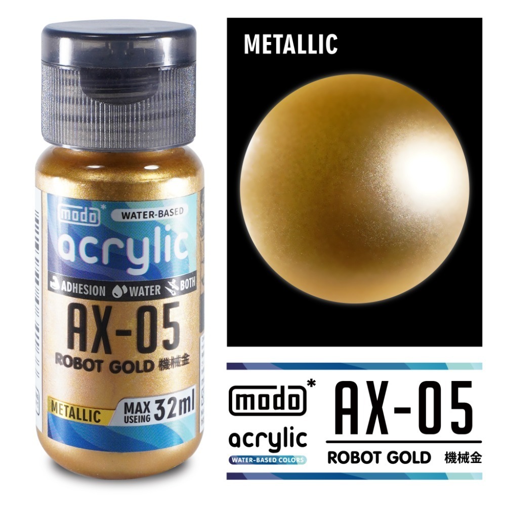 (Pabdainn) 摩多 modo 金屬色 水性漆 AX05 AX20 AX21 機械金 槍鐵 星光銀 摩多水漆-規格圖4