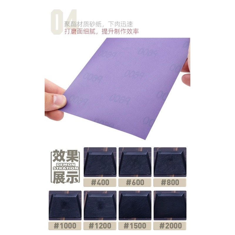 (Pandainn) 喵匠 hobbymio 大張耐用型 背膠砂紙 乾濕兩用 自由裁剪 多種規格-細節圖5