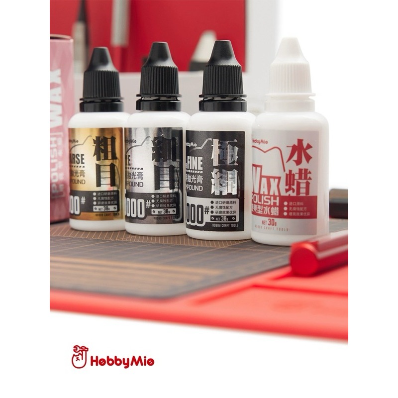 (Pandainn) 喵匠 Hobbymio 研磨膏 拋光蠟 粗目 細目 極細目 水蠟 研磨布 模型工具-細節圖4