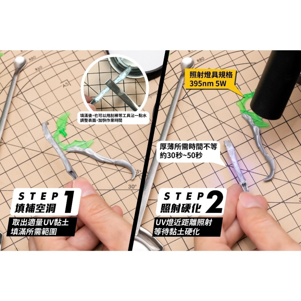 (Pandainn)預購 GIC TC26 TC27 光固化黏土 UV手電筒 修補 填補 紫外線 模型用-細節圖7