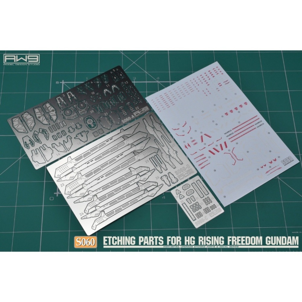 (Pandainn) 非模型 鋼魂 AW9 S60 HG1/144 振揚自由鋼彈 改造蝕刻片附水貼 模型工具-細節圖4