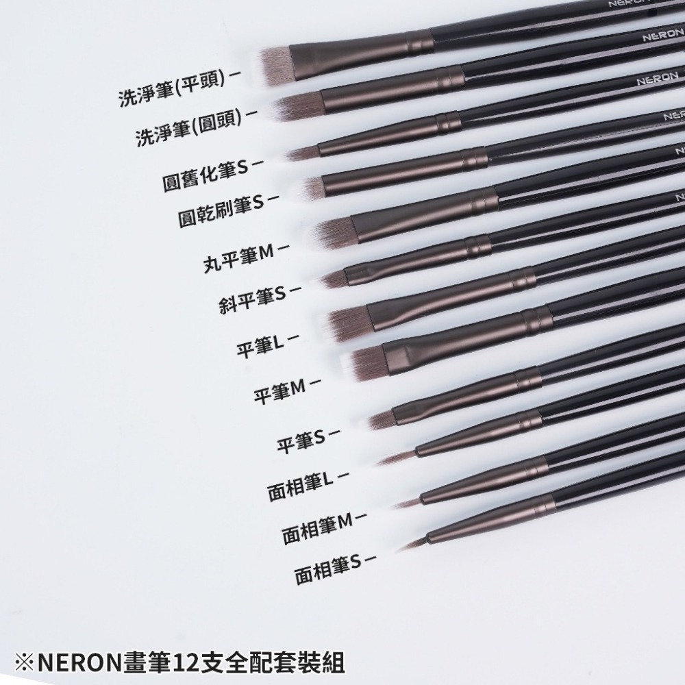 (Pandainn) Madworks NERON 面相筆 平筆 斜平筆 丸平筆 乾刷筆 舊化筆 mad 畫筆 模型工具-細節圖2