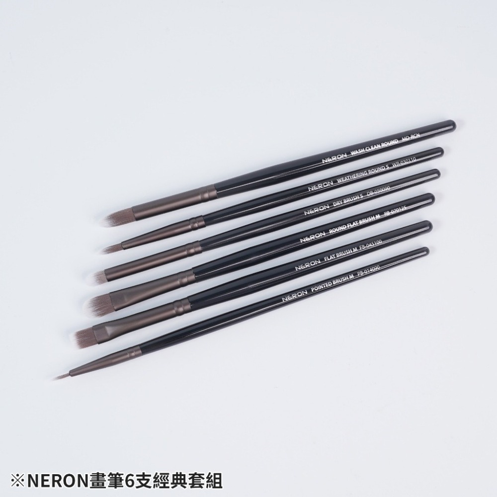 (Pandainn) Madworks NERON 面相筆 平筆 斜平筆 丸平筆 乾刷筆 舊化筆 mad 畫筆 模型工具-細節圖4