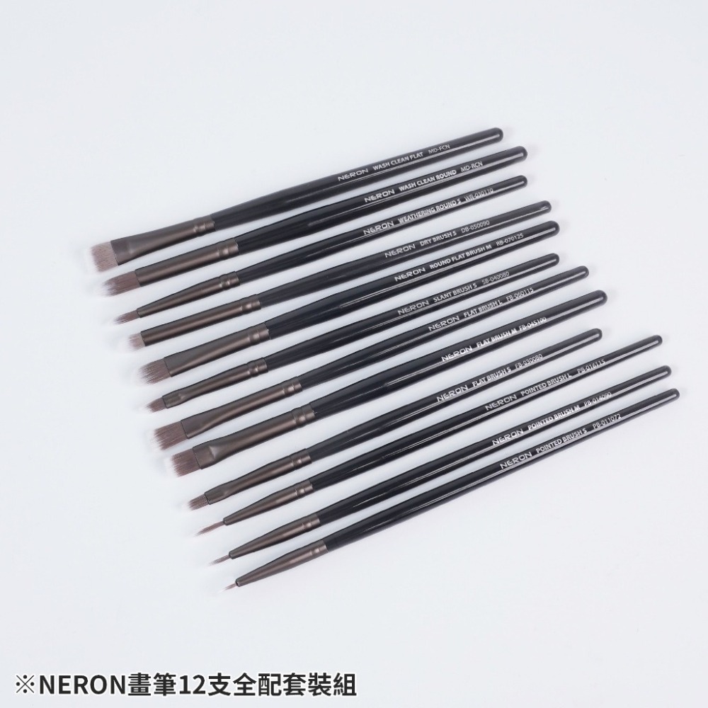 (Pandainn) Madworks NERON 面相筆 平筆 斜平筆 丸平筆 乾刷筆 舊化筆 mad 畫筆 模型工具-細節圖3