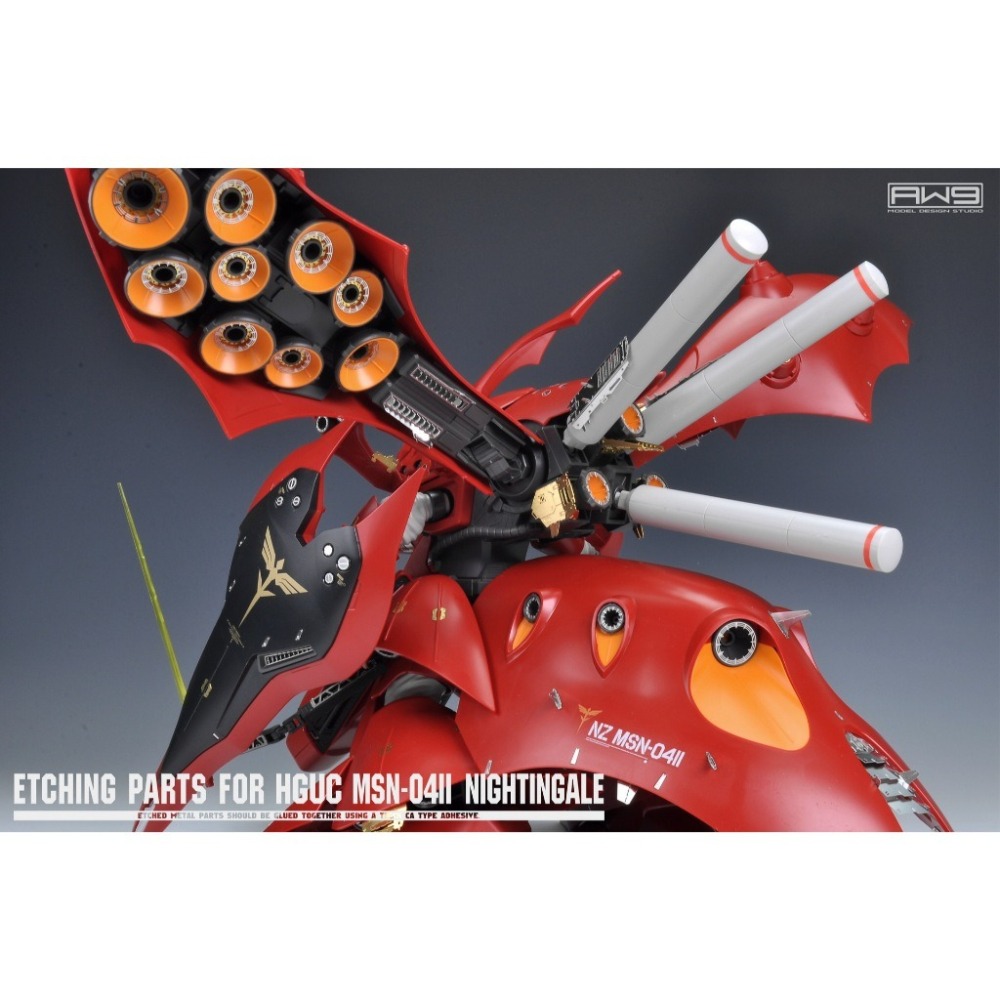 (Pandainn)非模型 鋼魂 AW9 S29 S30 HGUC MSN-04II 夜鶯 蝕刻片附水貼-細節圖2