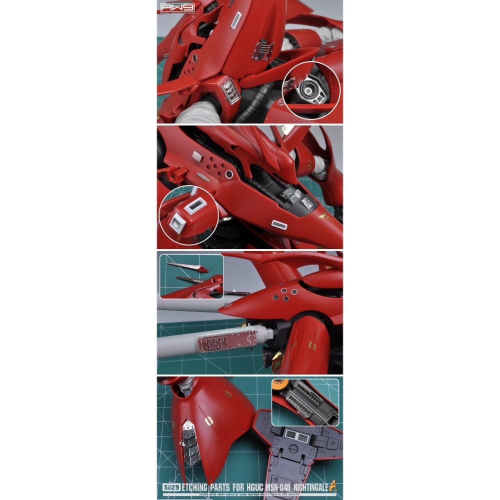 (Pandainn)非模型 鋼魂 AW9 S29 S30 HGUC MSN-04II 夜鶯 蝕刻片附水貼-細節圖3