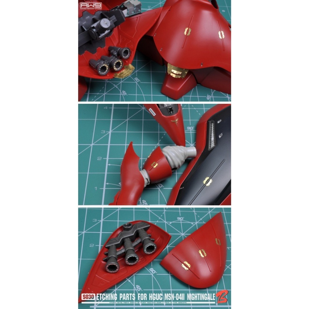 (Pandainn)非模型 鋼魂 AW9 S29 S30 HGUC MSN-04II 夜鶯 蝕刻片附水貼-細節圖7