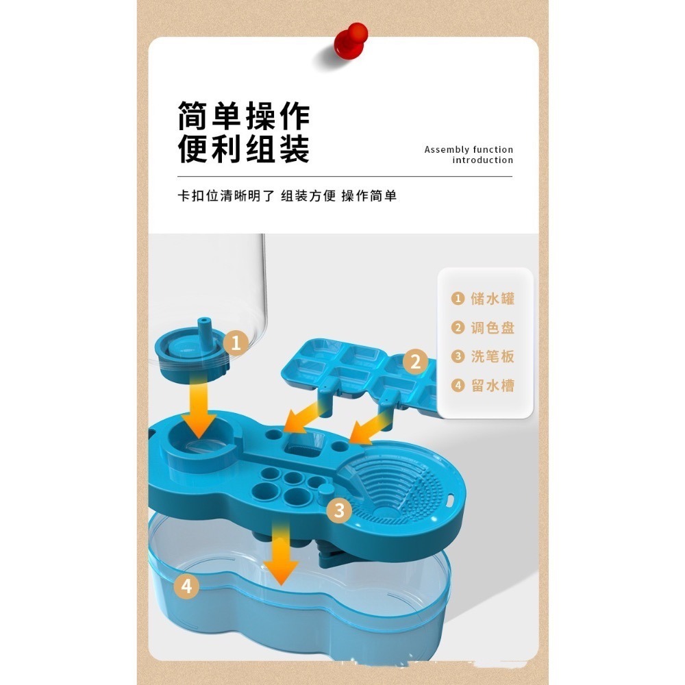 (Pandainn) 洗筆神器 畫筆 洗筆 水漆 模型工具-細節圖2