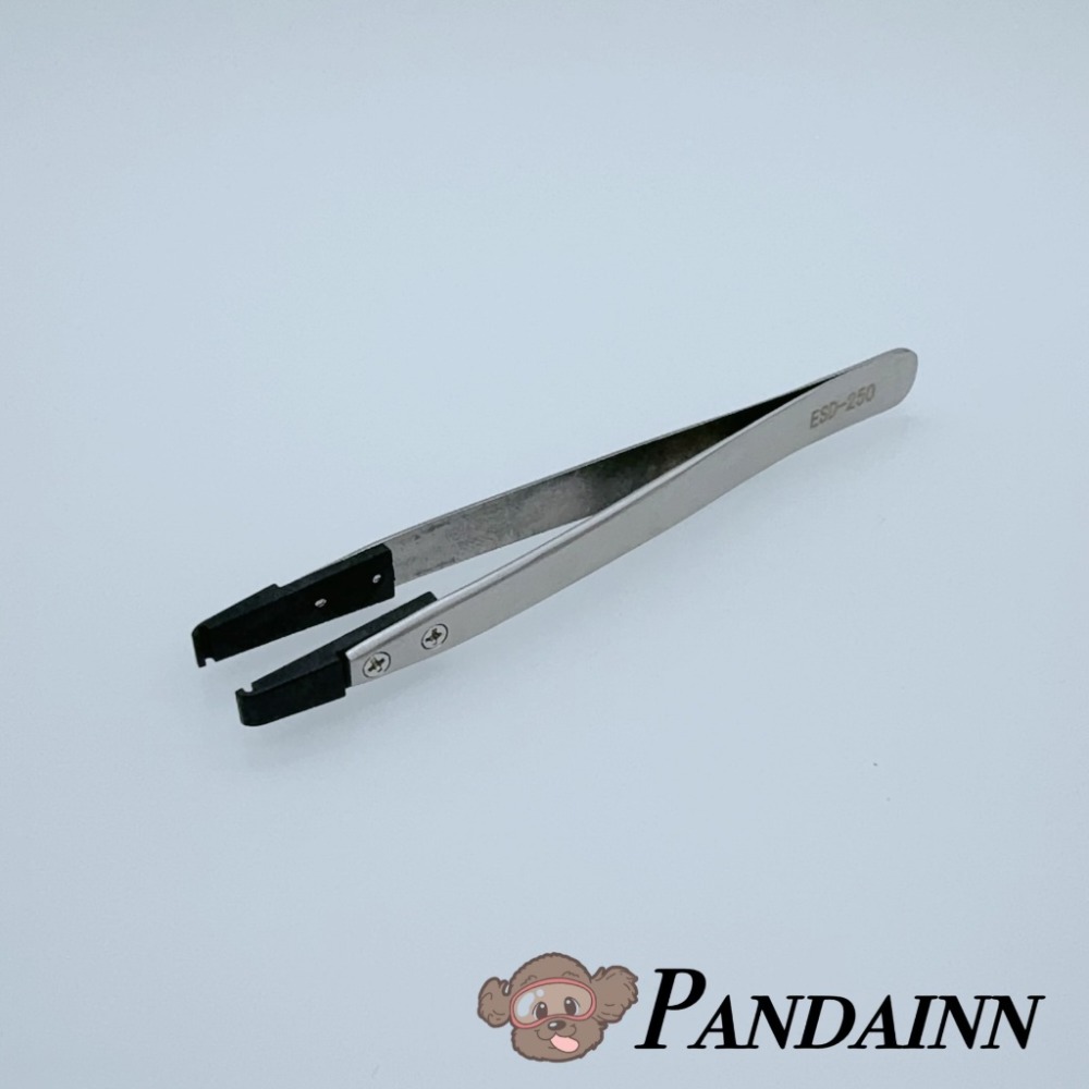 (Pandainn)現貨 防靜電鑷子 彎頭 寬頭 夾子 碳纖維 模型工具-規格圖4