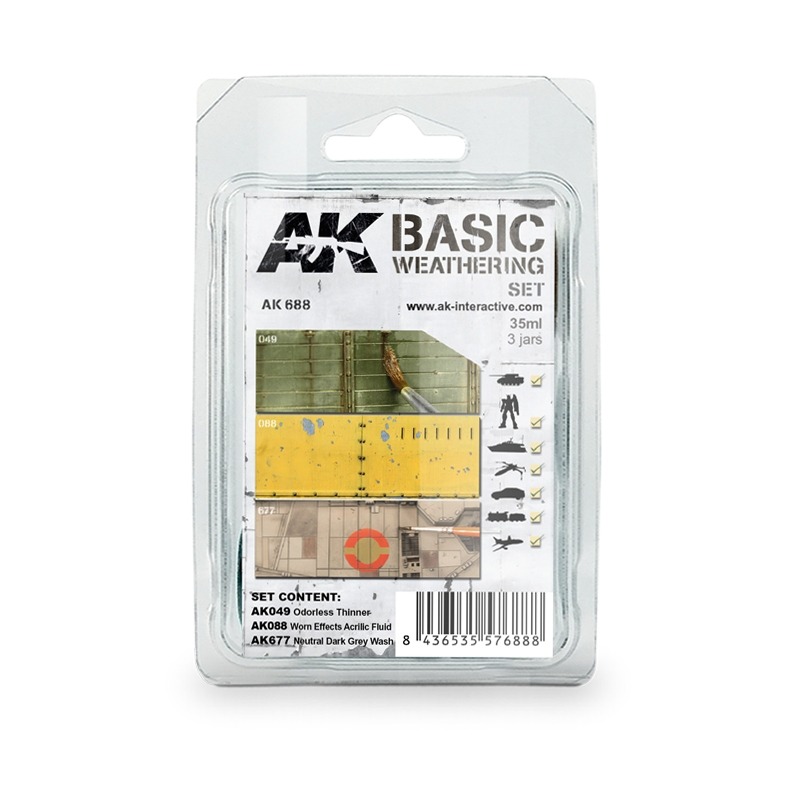 (Pandainn) 現貨 AK688 基礎風化套裝 AK049 AK088 AK677 珐瑯 舊化-規格圖4