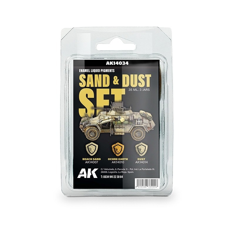(Pandainn)現貨 AK14034 沙塵套裝琺瑯顏料 AK14007 AK14010 AK14014 模型 舊化-規格圖7