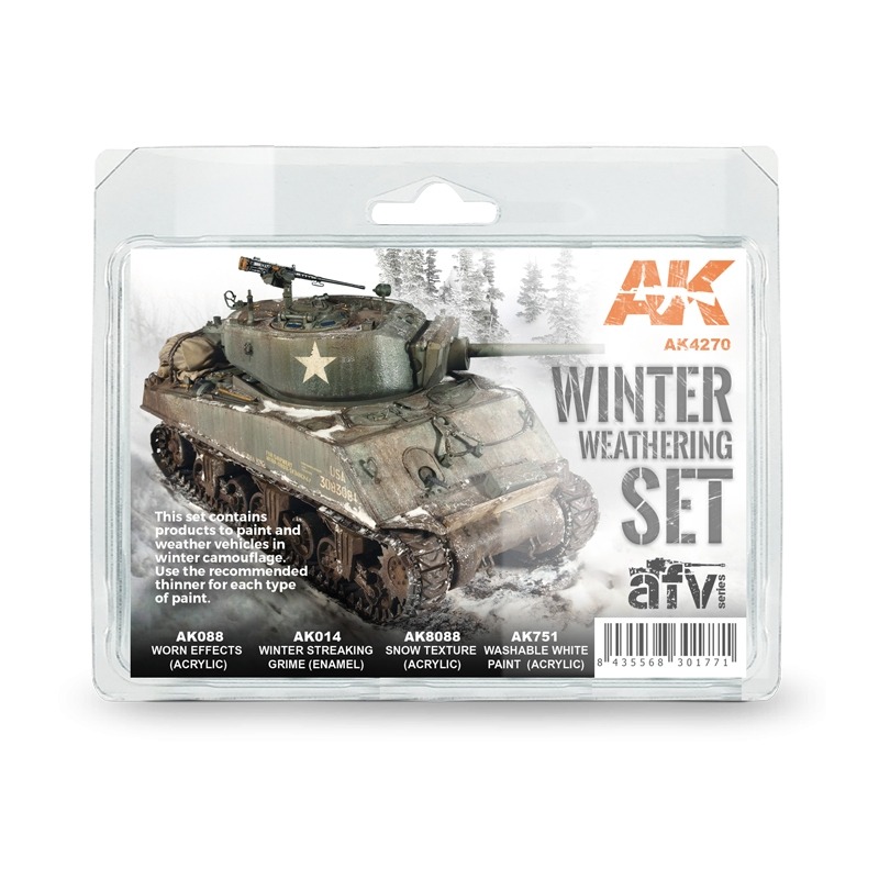 (Pandainn) AK4270冬季坦克舊化效果套裝 AK088 AK014 AK8088 AK11372 模型用品-規格圖7
