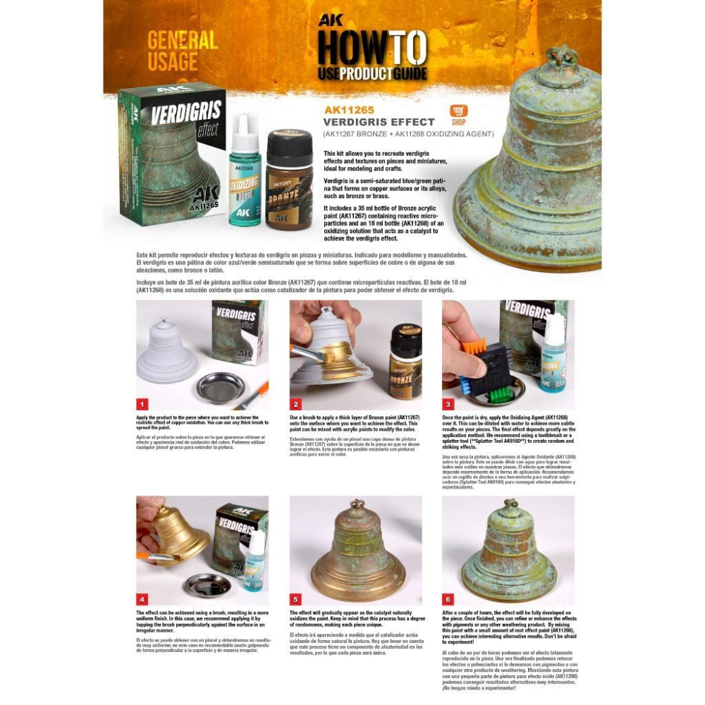 (Pandainn)現貨 AK11267 青銅效果 – EFECTO BRONCE 粉彩舊化 模型 舊化 色粉-細節圖2