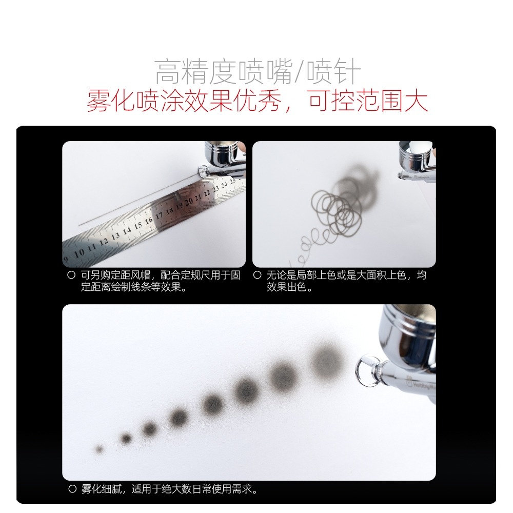 (Pandainn) 喵匠 Hobbymio HM-130雙動外調噴筆 0.3MM口徑 HM130 銅噴筆 模型工具-細節圖4