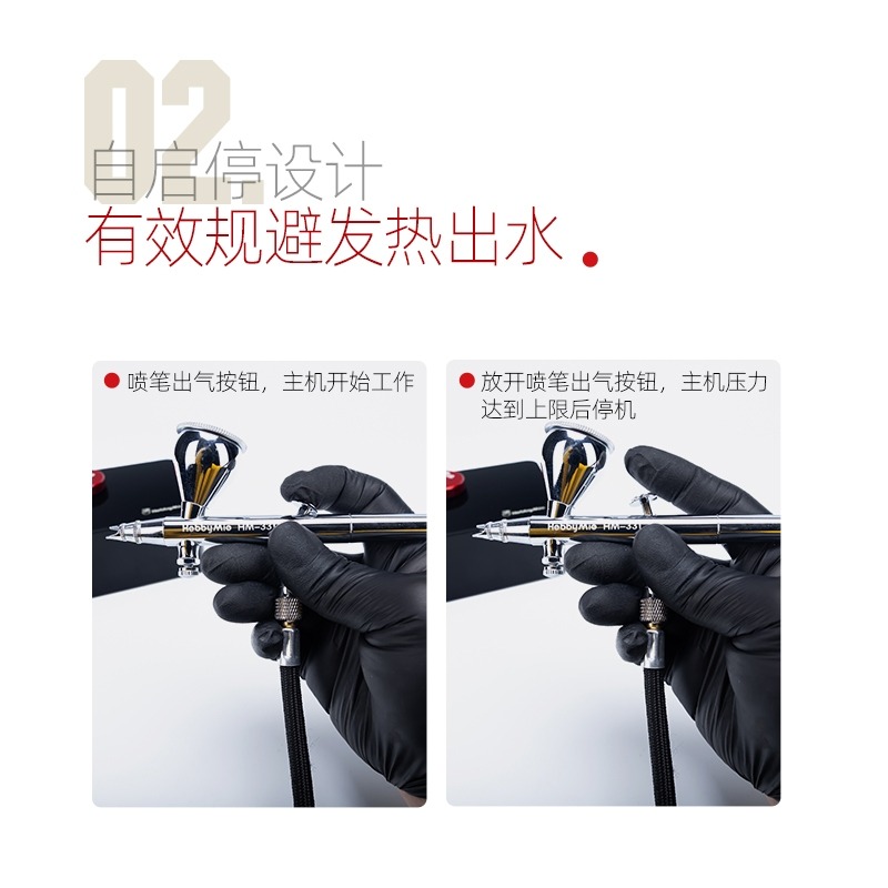 (Pandainn) 喵匠 Hobbymio 迷你桌上型氣泵 HM03 入門型氣泵套裝 強力龜幫浦 模型工具-細節圖3