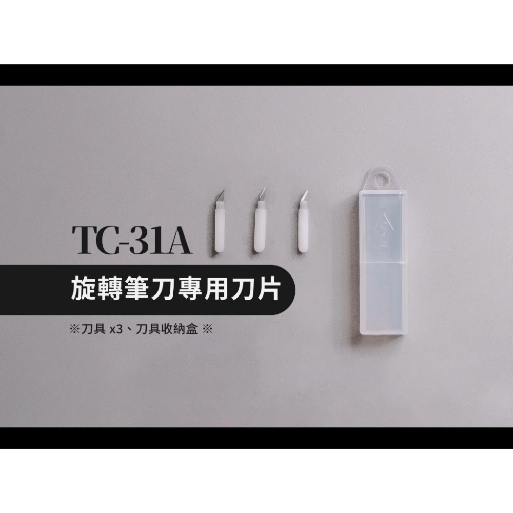(Pandainn) 現貨 GIC TC31 360旋轉筆刀 TC31A 360旋轉筆刀 補充刀片(3入) 模型用品-規格圖6