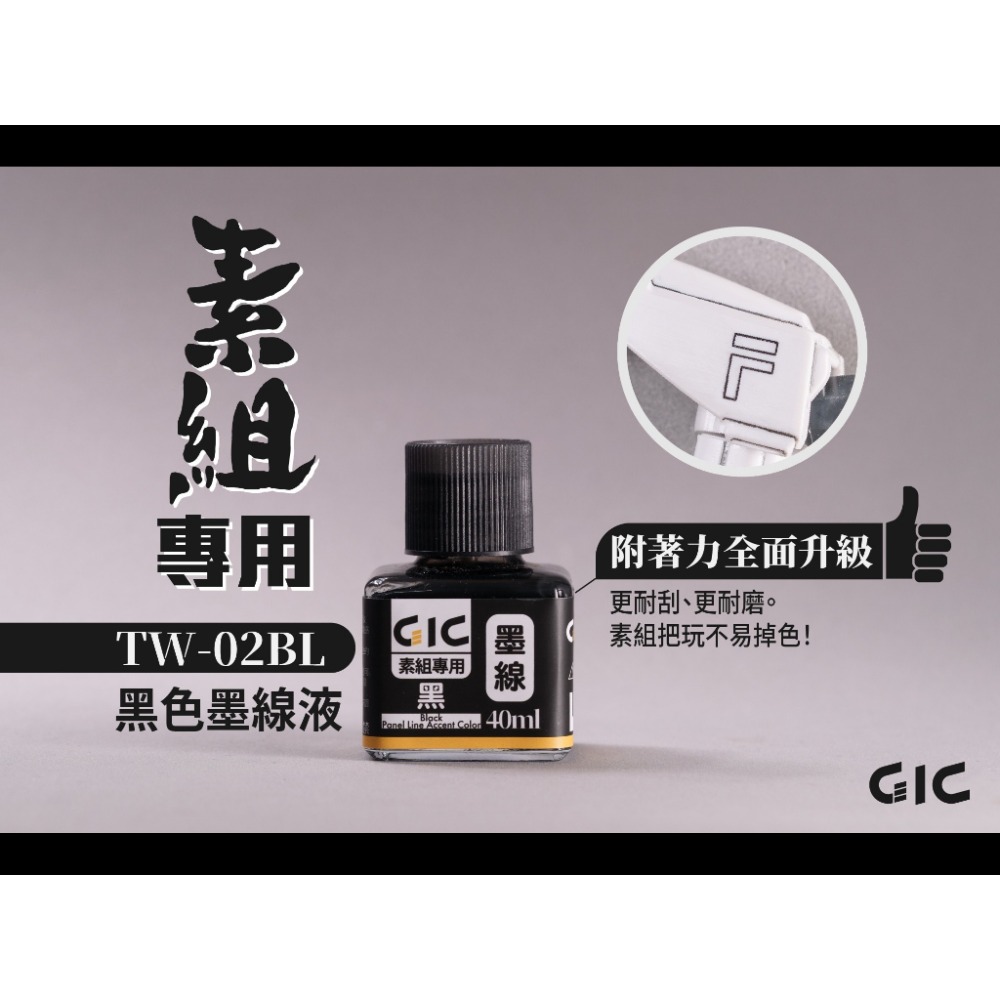 (Pandainn) GIC 素組用 水性墨線液 黑色 白色 深灰 灰色 棕色 螢光紅 素組擦拭溶劑 模型用品-規格圖4