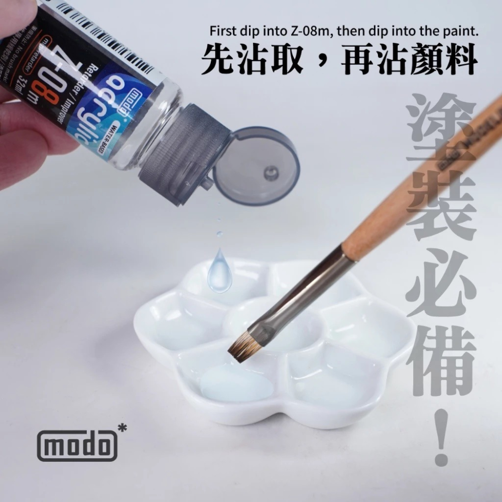 (Pandainn) 摩多 modo Z08m 迷你緩乾 流平 筆痕防止劑 32ML 模型漆/水漆-細節圖2