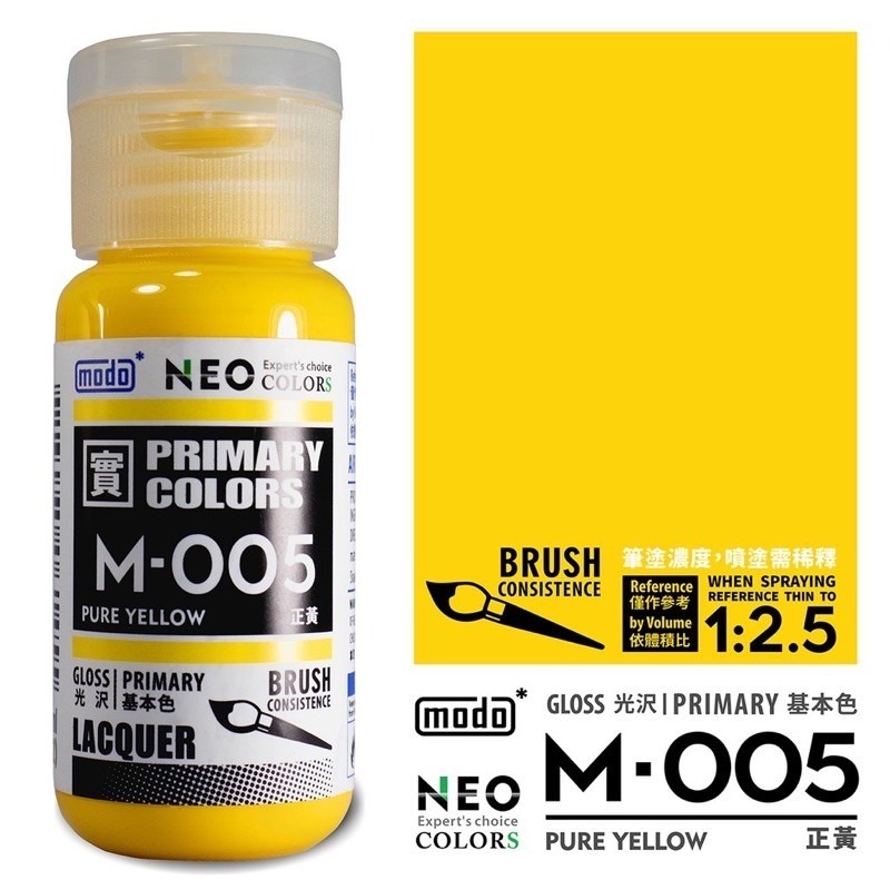 (Pandainn) 摩多 M001 M002 M003 M004 M005 正白 正黑 正紅 正黃 modo模型漆-規格圖3