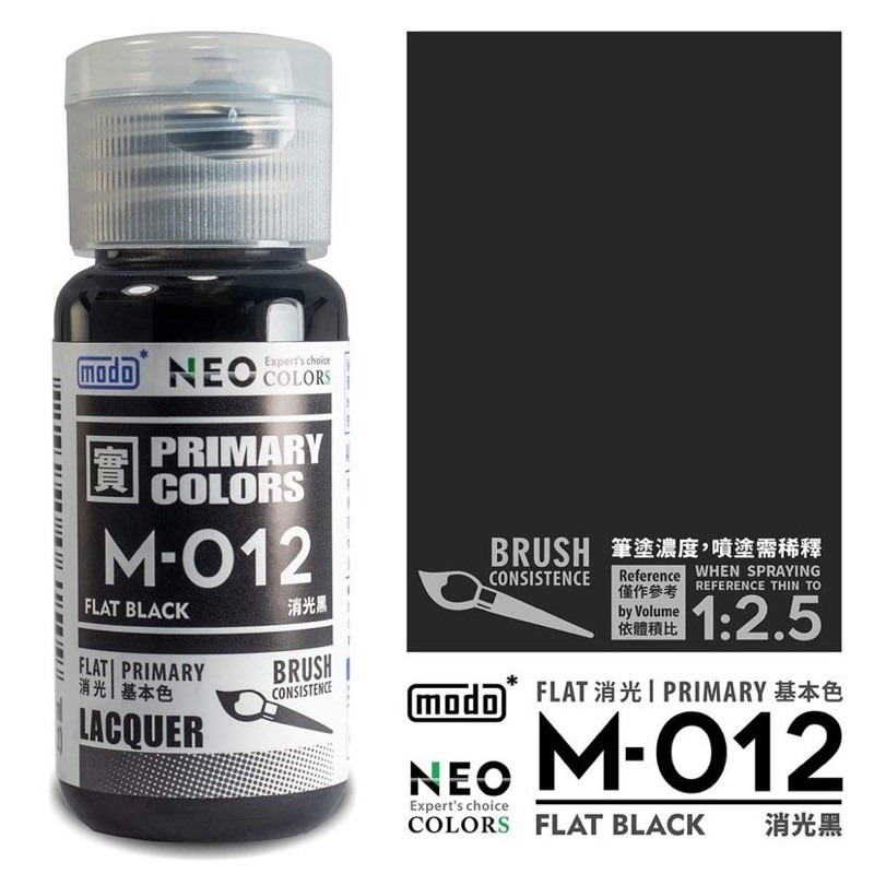 (Pandainn) 摩多 M001 M002 M003 M004 M005 正白 正黑 正紅 正黃 modo模型漆-規格圖3