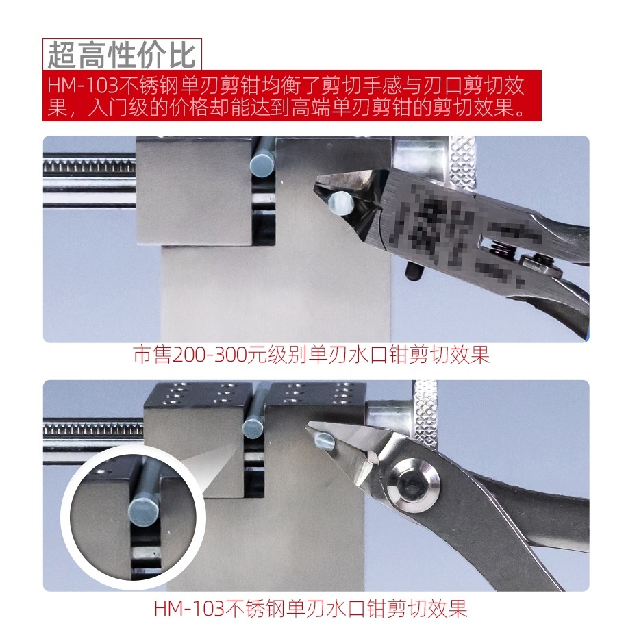 (Pandainn) 喵匠 Hobbymio 不鏽鋼單刃斜口鉗 HM103 超薄單刃斜口鉗 鋒利耐用 斜口鉗 模型用品-細節圖4