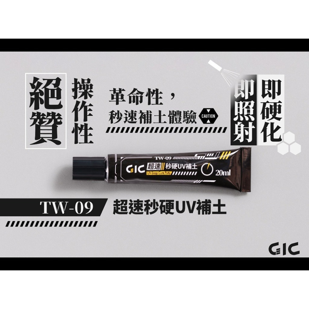 (Pandainn)  GIC TW09 超速秒硬 UV補土 TC07 矽膠刮刀 UV土 光固化 模型用品-細節圖3