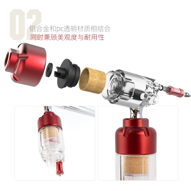 (Pandainn) 喵匠 Hobbymio 輕量化油水分離器 噴筆水隔 噴筆過濾器 噴筆水隔 模型工具-細節圖3