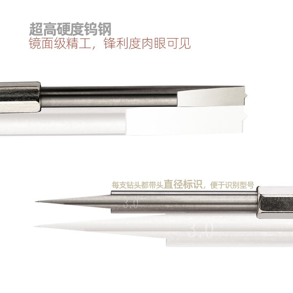 (Pandainn) 喵匠 Hobbymio 快拆式 定心平底鑽 鎢鋼 擴孔 快接六角 自鎖 模型工具-細節圖3