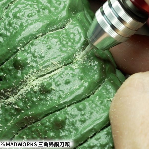 (Pandainn) Madworks 三角鎢鋼刀頭 平頭中目鎢鋼磨頭 雕刻刀用 模型用品-細節圖3