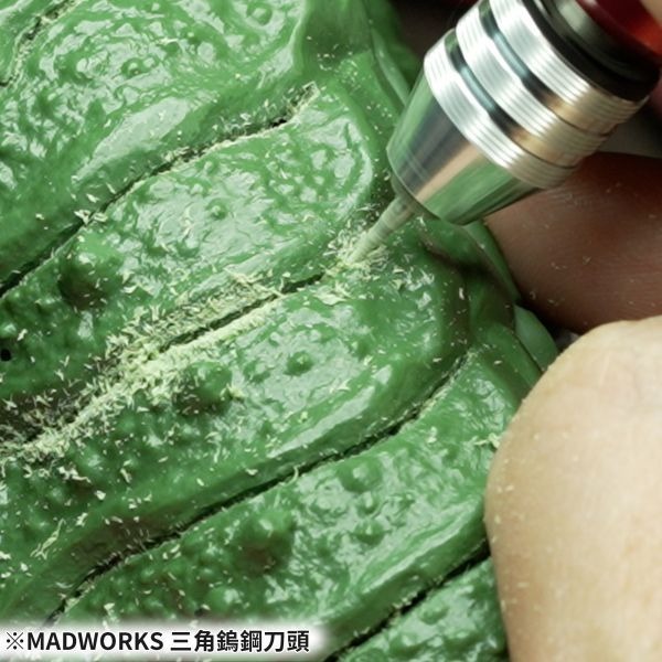 (Pandainn) Madworks 三角鎢鋼刀頭 平頭中目鎢鋼磨頭 雕刻刀用 模型用品-細節圖4