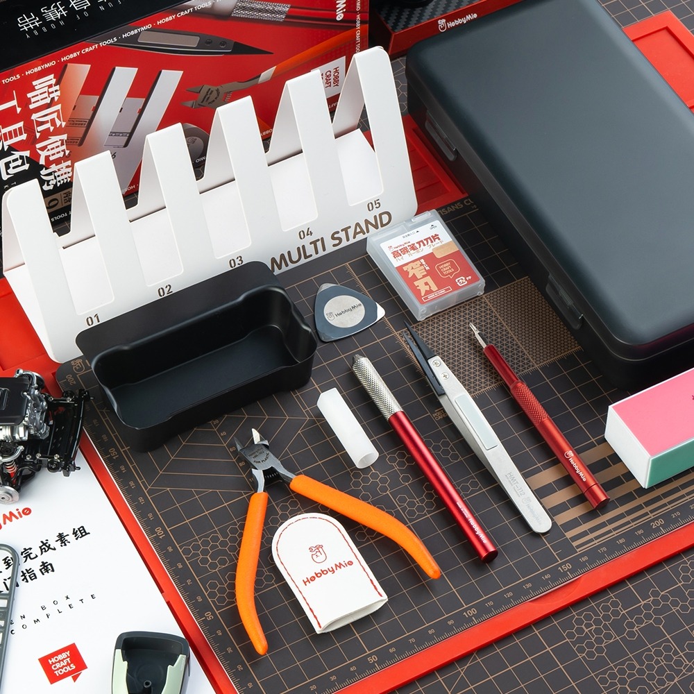(Pandainn) 喵匠 Hobbymio 模型工具便攜套裝 鋼彈拼裝 斜口鉗 新手入門套裝 附帶 收納盒 模型工具-細節圖2