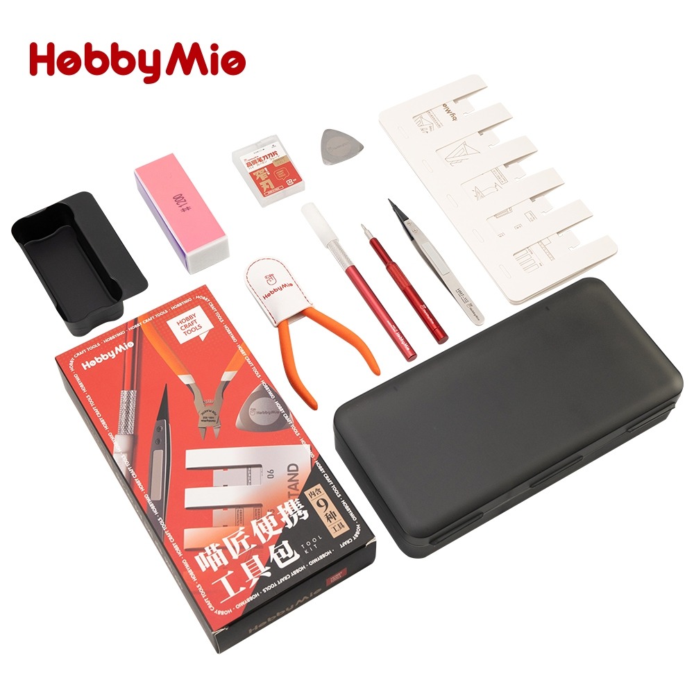 (Pandainn) 喵匠 Hobbymio 模型工具便攜套裝 鋼彈拼裝 斜口鉗 新手入門套裝 附帶 收納盒 模型工具-規格圖7