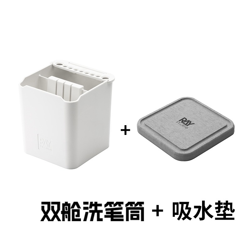 (Pandainn) Ray的模型世界 雙艙洗筆筒 吸水墊 多功能 面相筆 上色筆 高達 模型工具 ray-規格圖7